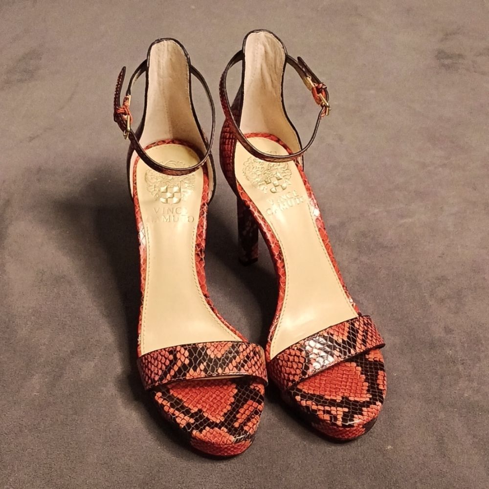 Vince Camuto Heels, Balinda, Watermelon Retro Python, 5.5M Women's NWT